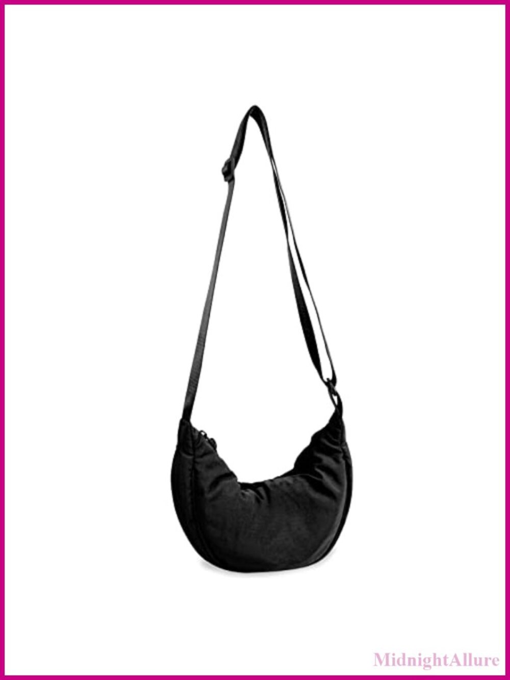 Nylon Crescent Crossbody Bag Small Sling Travel Purse